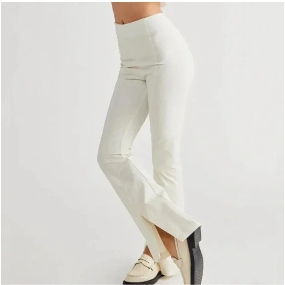 *FREE PEOPLE* Ivory Flare Slit Pants Size Small